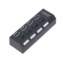ROZGAŁĘŹNIK z włącznikiem rozdzielacz portów HUB na USB 4x usb 3.0