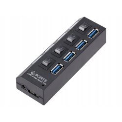 ROZGAŁĘŹNIK z włącznikiem rozdzielacz portów HUB na USB 4x usb 3.0