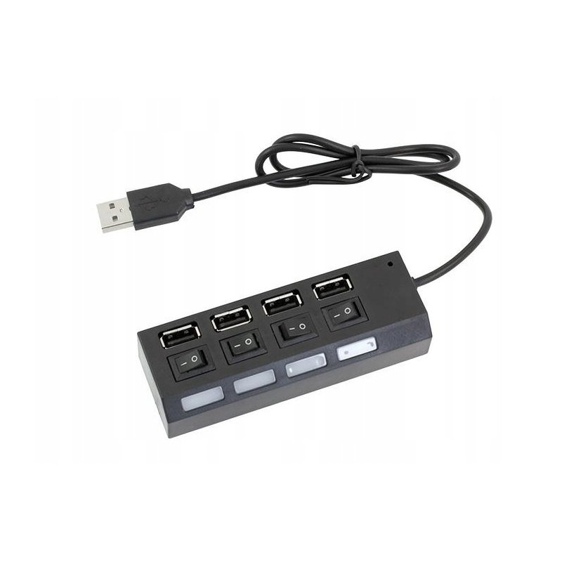 ROZGAŁĘŹNIK z włącznikiem rozdzielacz portów HUB na USB 4x usb 3.0