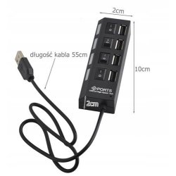 ROZGAŁĘŹNIK z włącznikiem rozdzielacz portów HUB na USB 4x usb 3.0