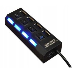 ROZGAŁĘŹNIK z włącznikiem rozdzielacz portów HUB na USB 4x usb 3.0