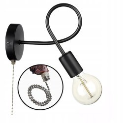 Lampa ścienna KINKIET stały LOFT 1x E27 z włącznikiem on/off łańcuszkowym