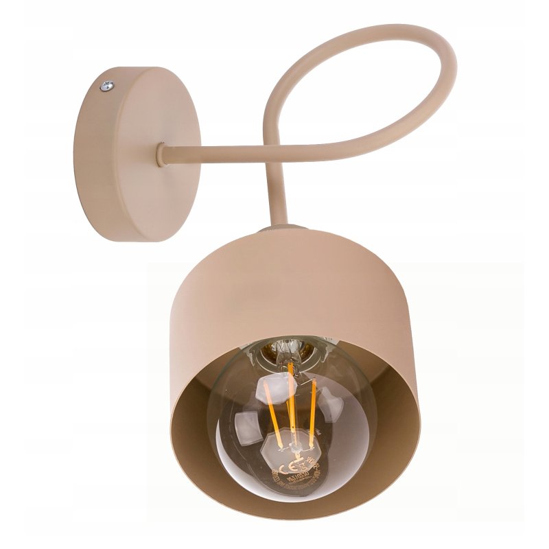 LAMPA sufitowa KINKIET ścienny stały na E27 metal KUBEK KASZMIR beż ecru