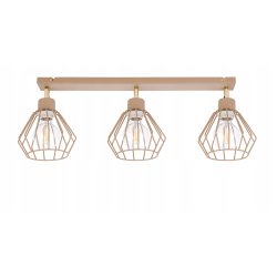 LAMPA WISZĄCA SUFITOWA PLAFON ŻYRANDOL RUCH BRYLANT 3x E27 KASZMIR beż ecru