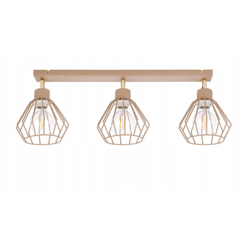 LAMPA WISZĄCA SUFITOWA PLAFON ŻYRANDOL RUCH BRYLANT 3x E27 KASZMIR beż ecru