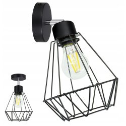 LAMPA KINKIET ŚCIENNY regulowany loft BRYLANT drut