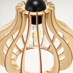 LAMPA STOJĄCA PODŁOGOWA LOFT na 1 LED E27 regulowana GIĘTA Z KLOSZEM DREWNO