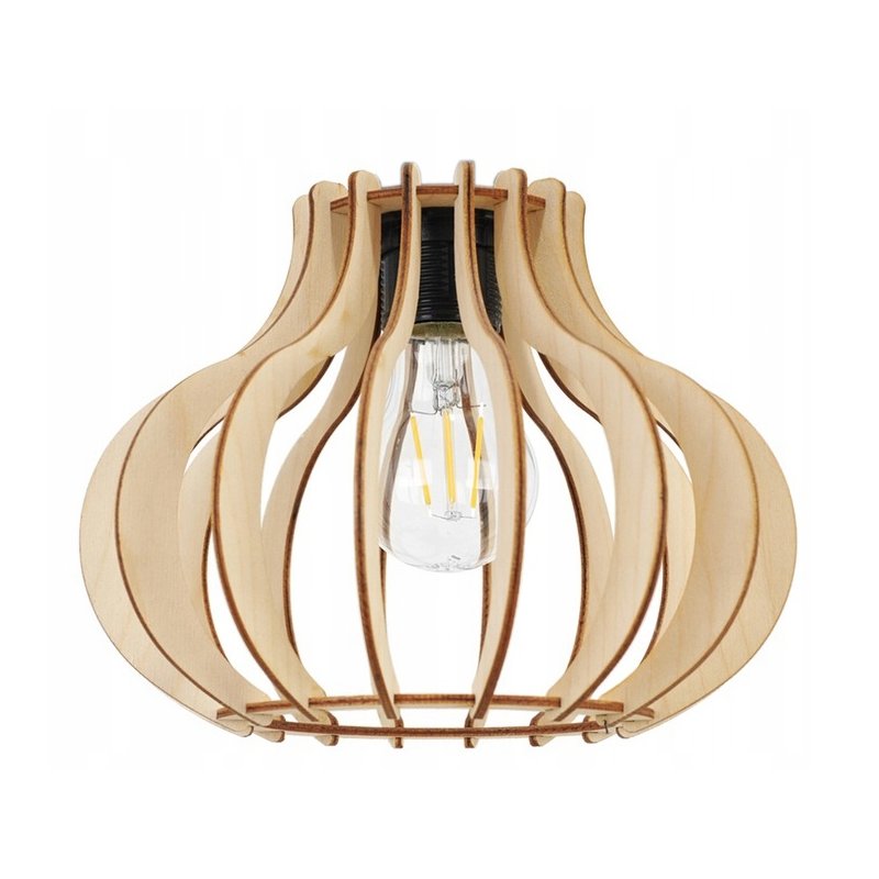LAMPA STOJĄCA PODŁOGOWA LOFT na 1 LED E27 regulowana GIĘTA Z KLOSZEM DREWNO