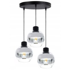 LAMPA sufitowa wisząca ZWIS plafon ŻYRANDOL na E27 KULA Szklana chrom clear