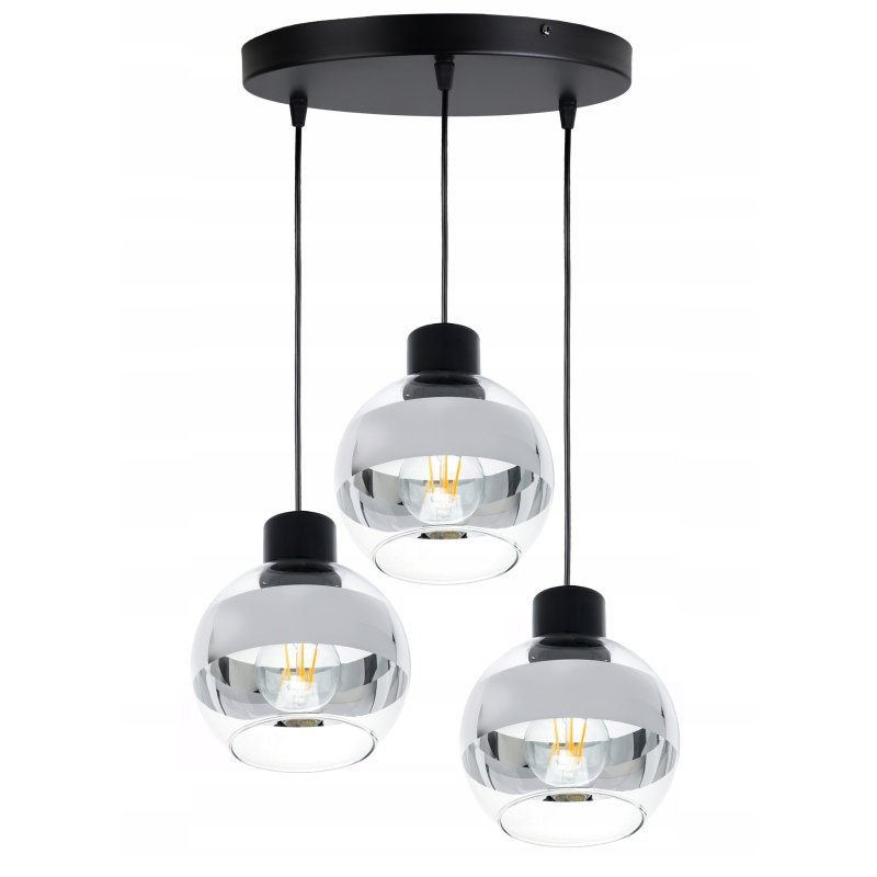 LAMPA sufitowa wisząca ZWIS plafon ŻYRANDOL na E27 KULA Szklana chrom clear