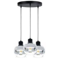 LAMPA sufitowa wisząca ZWIS plafon ŻYRANDOL na E27 KULA Szklana chrom clear