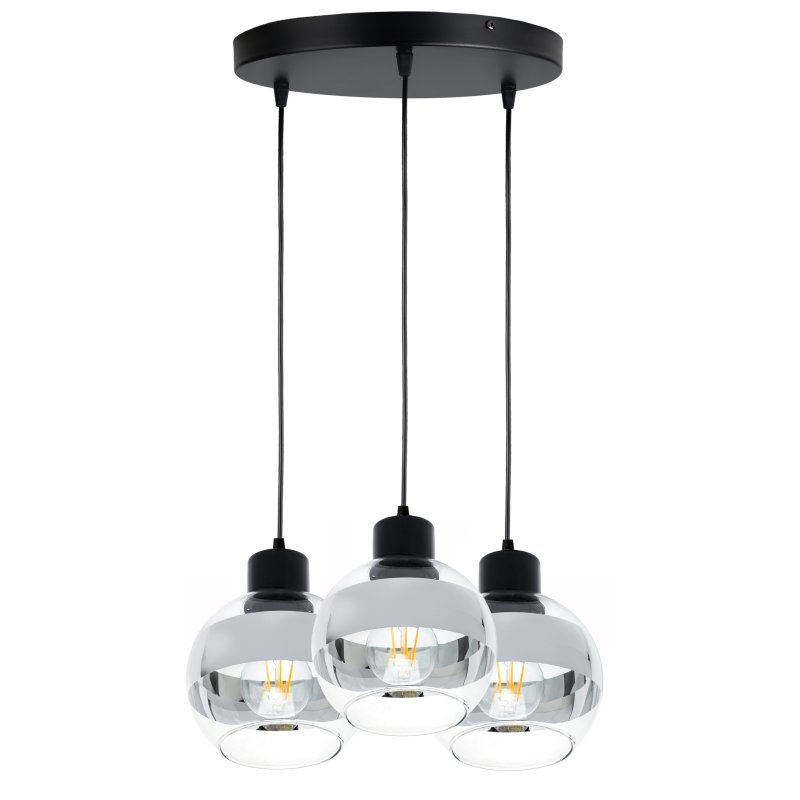 LAMPA sufitowa wisząca ZWIS plafon ŻYRANDOL na E27 KULA Szklana chrom clear