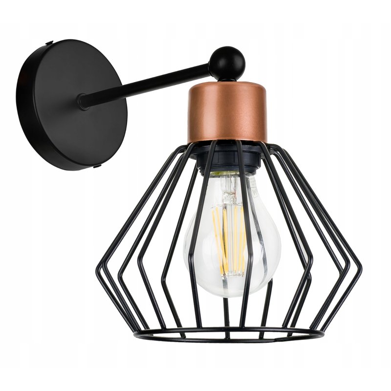 LAMPA KINKIET E27 ścienny stały loft drut BRYLANT
