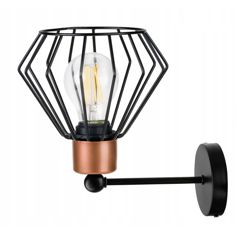 LAMPA KINKIET E27 ścienny stały loft drut BRYLANT