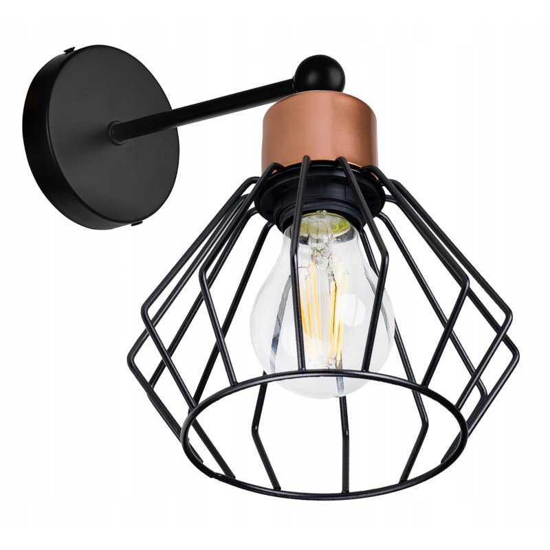 LAMPA KINKIET E27 ścienny stały loft drut BRYLANT