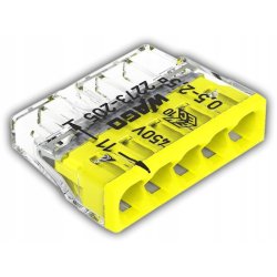10x Szybkozłączka kostka WAGO 5-torowa na drut 5x0,5mm-2,5mm zaciskowa