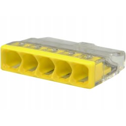 10x Szybkozłączka kostka WAGO 5-torowa na drut 5x0,5mm-2,5mm zaciskowa