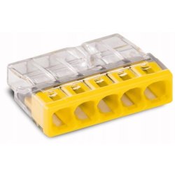 10x Szybkozłączka kostka WAGO 5-torowa na drut 5x0,5mm-2,5mm zaciskowa