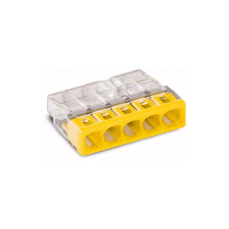 10x Szybkozłączka kostka WAGO 5-torowa na drut 5x0,5mm-2,5mm zaciskowa