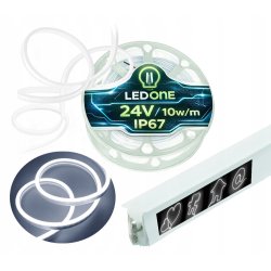 Taśma LED NEON flex NANO 24V IP67 10W/m 3x6 mm SMD2025 biały zimny 1m 100cm
