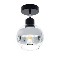 LAMPA sufitowa KINKIET ścienny na E27 ruchomy LOFT szklany KULA clear chrom