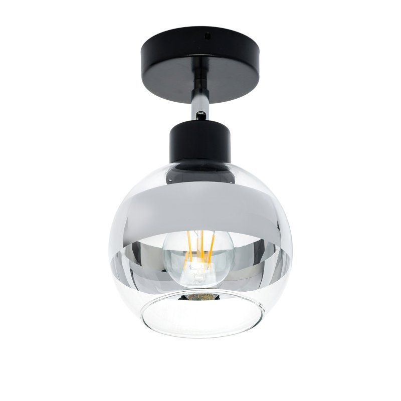 LAMPA sufitowa KINKIET ścienny na E27 ruchomy LOFT szklany KULA clear chrom