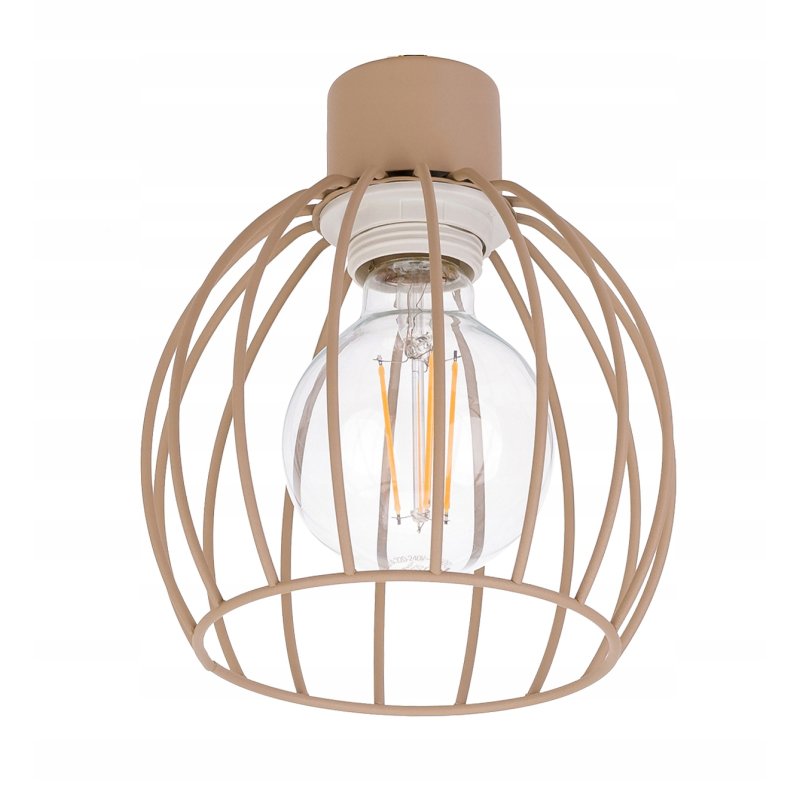 LAMPA WISZĄCA SUFITOWA PLAFON ŻYRANDOL stały KULA 3x E27 KASZMIR beż ecru