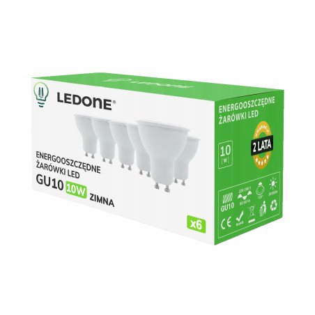 6x Żarówka LED GU10 10W...