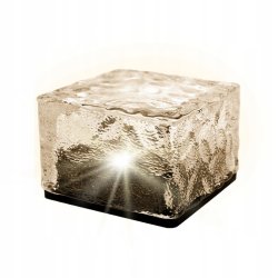 Lampa Solarna Ogrodowe KOSTKA LODU 7cm Najazdowa Gruntowa Solar LED NW