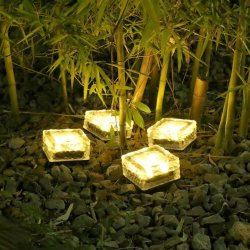 Lampa Solarna Ogrodowe KOSTKA LODU 7cm Najazdowa Gruntowa Solar LED NW