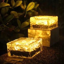 Lampa Solarna Ogrodowe KOSTKA LODU 7cm Najazdowa Gruntowa Solar LED NW