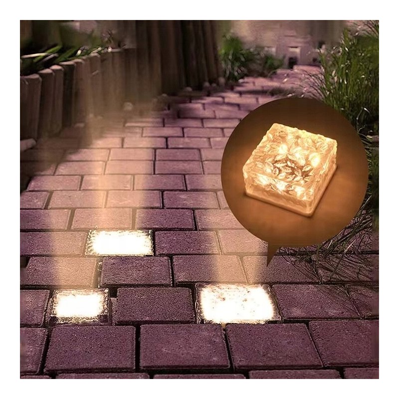 Lampa Solarna Ogrodowe KOSTKA LODU 7cm Najazdowa Gruntowa Solar LED NW