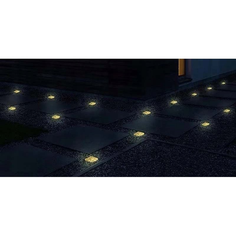 Lampa Solarna Ogrodowe KOSTKA LODU 7cm Najazdowa Gruntowa Solar LED NW