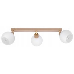 LAMPA WISZĄCA SUFITOWA PLAFON ŻYRANDOL RUCH 3x E27 KASZMIR beż klosz KULA
