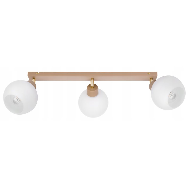 LAMPA WISZĄCA SUFITOWA PLAFON ŻYRANDOL RUCH 3x E27 KASZMIR beż klosz KULA