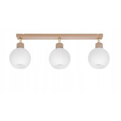 LAMPA WISZĄCA SUFITOWA PLAFON ŻYRANDOL RUCH 3x E27 KASZMIR beż klosz KULA