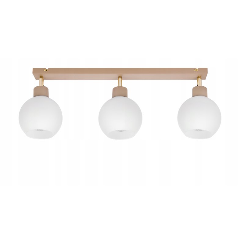 LAMPA WISZĄCA SUFITOWA PLAFON ŻYRANDOL RUCH 3x E27 KASZMIR beż klosz KULA