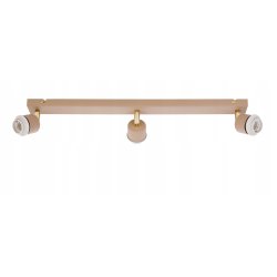 LAMPA WISZĄCA SUFITOWA PLAFON ŻYRANDOL RUCH 3x E27 KASZMIR beż klosz KULA
