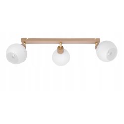 LAMPA WISZĄCA SUFITOWA PLAFON ŻYRANDOL RUCH 3x E27 KASZMIR beż klosz KULA
