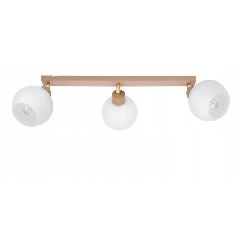 LAMPA WISZĄCA SUFITOWA PLAFON ŻYRANDOL RUCH 3x E27 KASZMIR beż klosz KULA