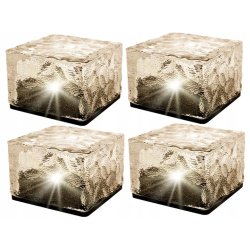 4x Lampa Solarna Ogrodowe KOSTKA LODU 7cm Najazdowa Gruntowa Solar LED NW