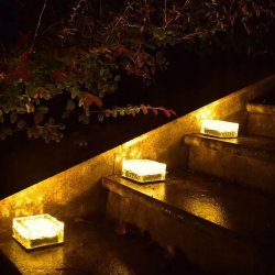 4x Lampa Solarna Ogrodowe KOSTKA LODU 7cm Najazdowa Gruntowa Solar LED NW