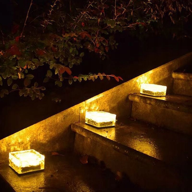 4x Lampa Solarna Ogrodowe KOSTKA LODU 7cm Najazdowa Gruntowa Solar LED NW