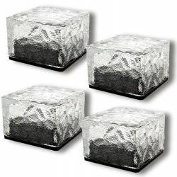 4x Lampa Solarna Ogrodowe KOSTKA LODU 7cm Najazdowa Gruntowa Solar LED NW