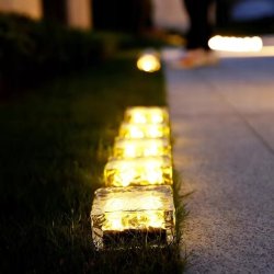 4x Lampa Solarna Ogrodowe KOSTKA LODU 7cm Najazdowa Gruntowa Solar LED NW