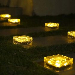4x Lampa Solarna Ogrodowe KOSTKA LODU 7cm Najazdowa Gruntowa Solar LED NW