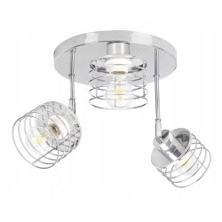 Klosz drut metal lamp na E27 loft sprężyna chrom
