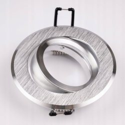 Zestaw 6x Oprawa sufitowa wpuszczana OKRĄGŁA srebrna + Żarówka GU10 5W LED