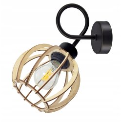 LAMPA KINKIET E27 ścienny stały loft KULA Drewno