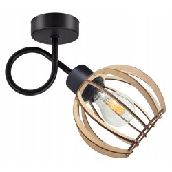 LAMPA KINKIET E27 ścienny stały loft KULA Drewno